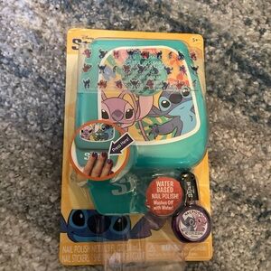 Disney Stitch Water-Based Purple Nail Polish with Nail Dryer and Nail Stickers
